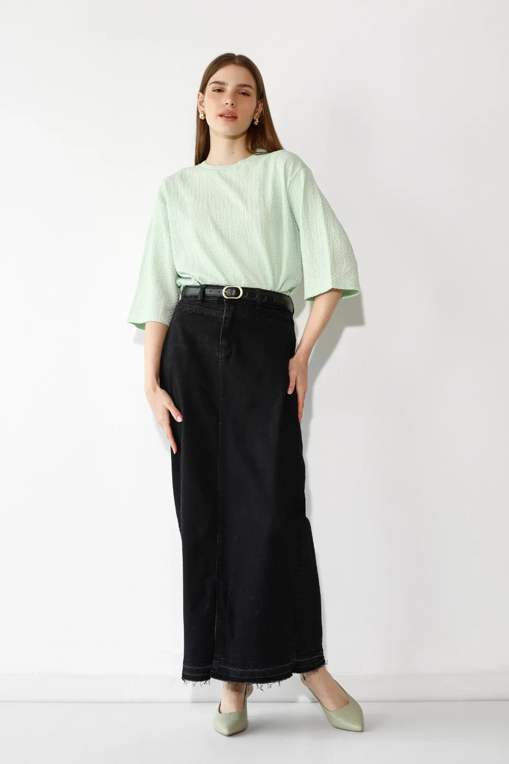 חצאית ג'ינס מקסי ונציה - Image 4