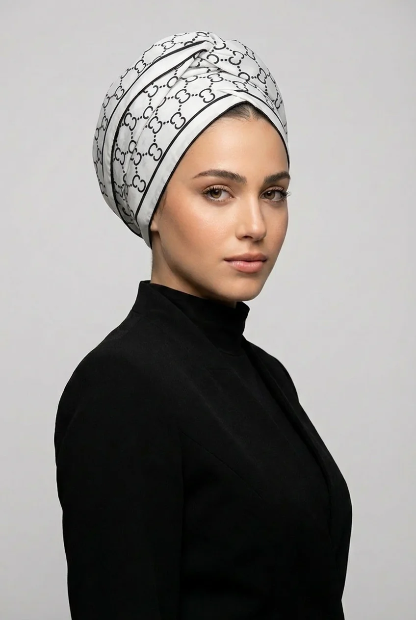 מטפחת משי בהדפס פטרן C - Image 3