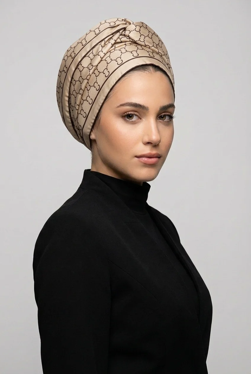 מטפחת משי בהדפס פטרן C - Image 5