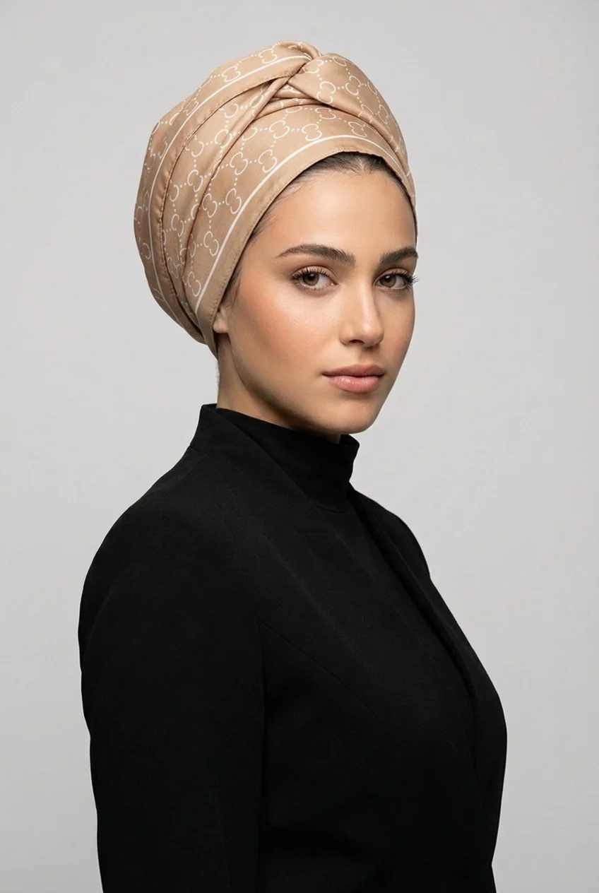 מטפחת משי בהדפס פטרן C - Image 7