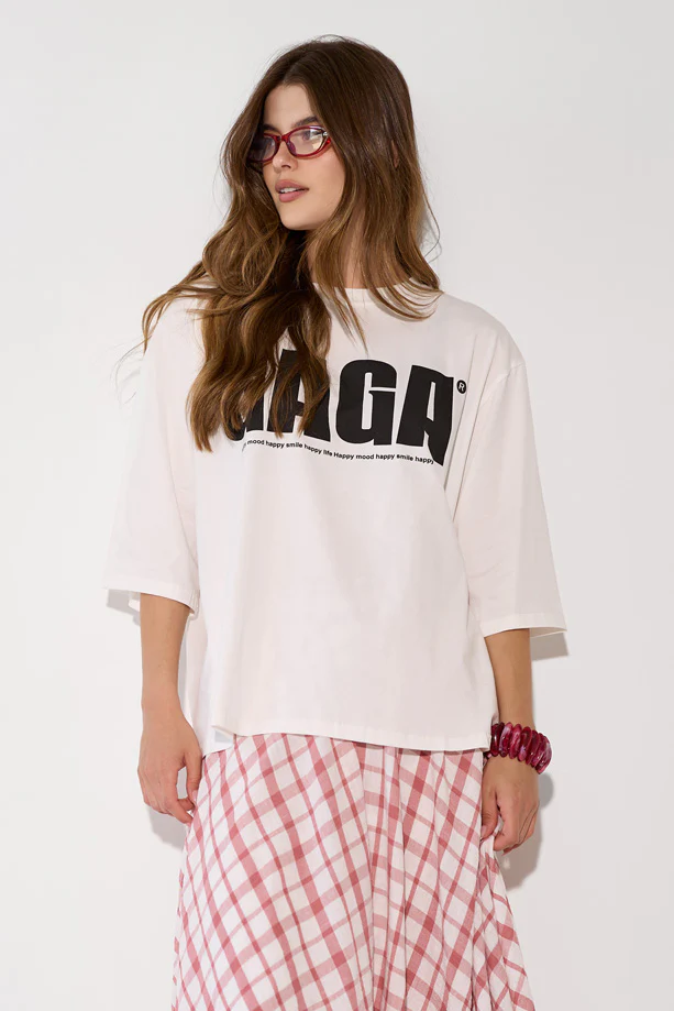 GAGA חולצת טי-שרט כיתוב - Image 17
