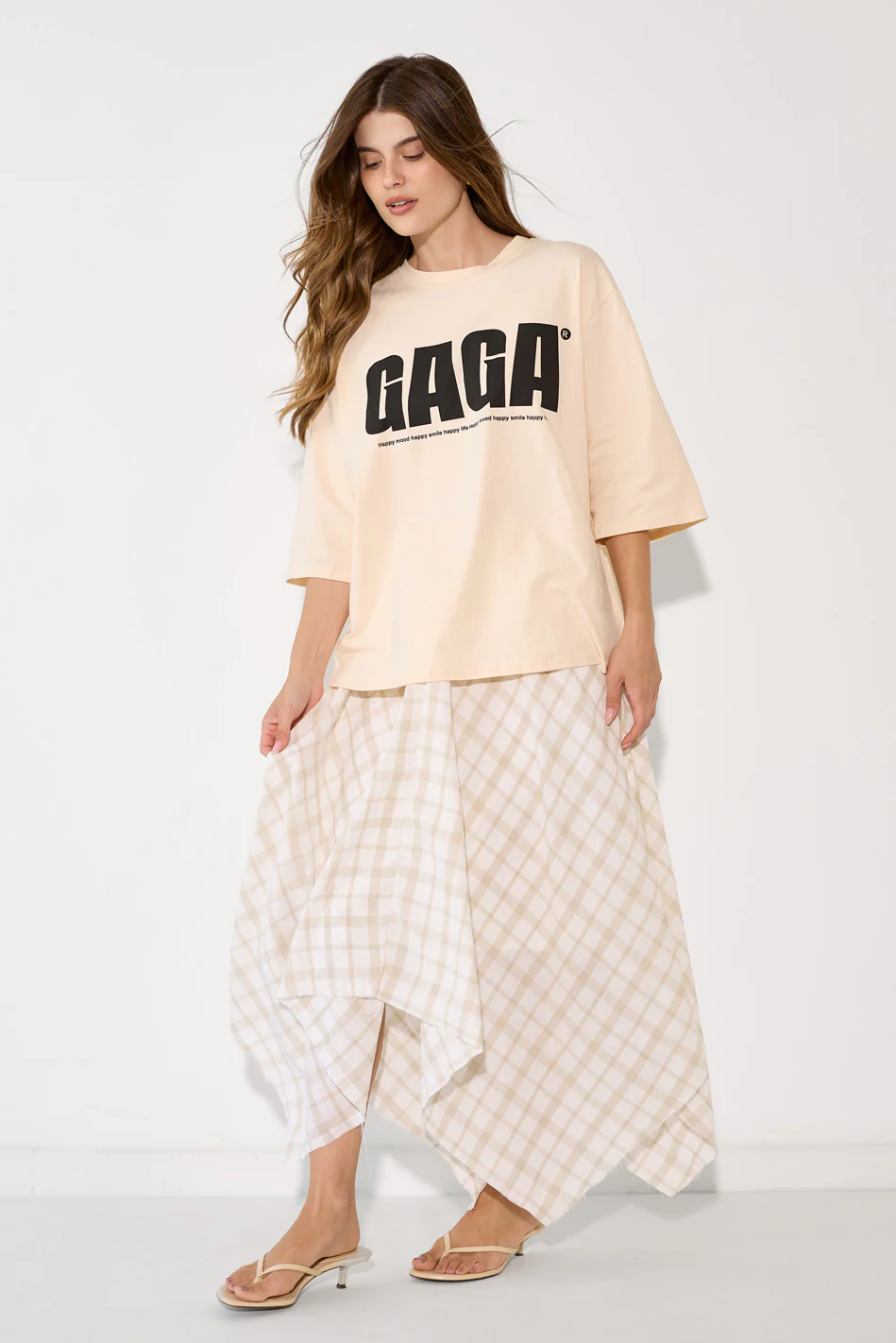GAGA חולצת טי-שרט כיתוב - Image 4