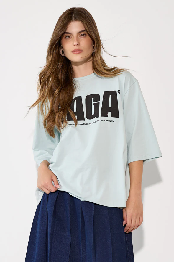GAGA חולצת טי-שרט כיתוב - Image 6