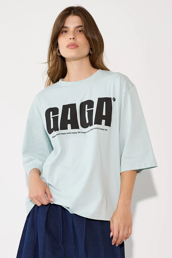 GAGA חולצת טי-שרט כיתוב - Image 7